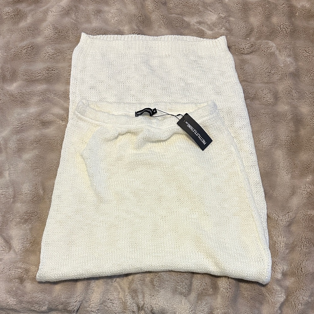 White Knit Maxi Skirt